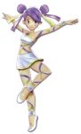  00s 1girl female fighting_stance hair_ribbon leg_lift nintendo official_art pokemon pokemon_battle_revolution pose purple_hair ribbon ribbon_(pokemon) sashay_(pokemon) skirt solo upskirt 