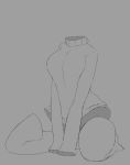  1girl invisible invisible_girl monochrome solo sweater thigh-highs 