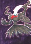  claws darkrai gradient gradient_background no_humans pokemon pokemon_(game) solo traditional_media 