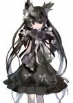  1girl bells black_eyes black_hair black_hole black_hole_(mizushirazu) cloak dress gloves long_hair mizudokei mizushirazu ribbon sketch twintails 