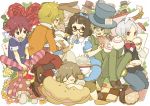  animal_ears bunny_ears cat_ears cheshire_cat dodo dormouse dress eat_me flower footman glasses highres mad_hatter march_hare mouse_ears mushroom rabbit_ears striped striped_legwear striped_thighhighs tail tea thigh-highs thighhighs walrus yukke 