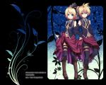  blonde_hair blue_eyes boots chirota detached_sleeves hand_on_hip kagamine_len kagamine_rin romeo_and_cinderella_(vocaloid) romeo_to_cinderella_(vocaloid) short_hair siblings twins vocaloid 