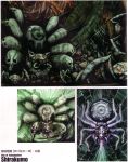  arachnid demon highres shinobi shirakumo spider spider_web tiger tongue tsuchibayashi_makoto web 