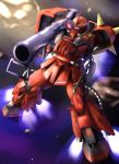  bazooka gundam gundam_msv johnny_ridden mecha no_humans raybar solo space weapon zaku zaku_ii zaku_ii_hmt_johnny_ridden_custom 