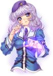  adult hat kink necktie purple_eyes sannomiya_shiho school_uniform short_hair solo violet_eyes zettai_karen_children 