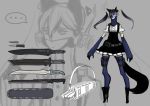  bad_id boots gloves knife pixiv pixiv_fantasia pixiv_fantasia_3 robo8 robo8_(pixiv) sword tail thigh-highs thighhighs twintails visor weapon 