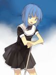  blue_hair dress hama2224 highres maid original short_hair 