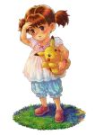  brown_hair child mitsuru pikachu pokemon stuffed_animal stuffed_toy toy twintails 