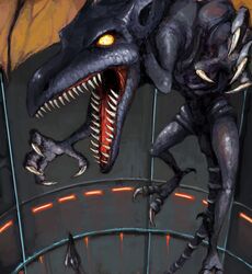  metroid nintendo ridley tail teeth toto_mame wings yellow_eyes 