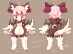  1girl artist_request cat copyright_request female furry multiple_views pink_eyes pink_hair short_hair simple_background 