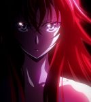  1girl blue_eyes gradient gradient_background high_school_dxd highres long_hair redhead rias_gremory solo standing stitched 