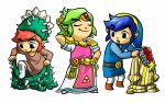  3boys crossdressinging link multiple_boys official_art simple_background tagme the_legend_of_zelda the_legend_of_zelda:_tri_force_heroes 