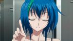  1girl animated animated_gif blue_hair closed_eyes high_school_dxd short_hair smile solo standing xenovia_(high_school_dxd) 