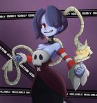  1girl gradient gradient_background leviathan_(skullgirls) skullgirls squigly_(skullgirls) striped_background tagme zombie 
