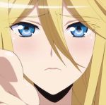  1girl blonde_hair blue_eyes centorea_shianus highres long_hair monster_girl monster_musume_no_iru_nichijou sad solo stitched 