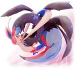  azuma_minatsu bangs blue_eyes dragon hug hydreigon nintendo no_humans pokemon simple_background sylveon white_background wings 