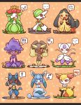  !? :&lt; bamboo black_hair blue_eyes blush bone border braixen concave crossed_arms flower furry gardevoir ghost glaceon grave green_hair hat heart ice lilligant lopunny lucario mawile mienshao mismagius no_humans open_mouth orange_eyes plant_girl pokemon red_eyes short_hair simple_background smile spoken_heart wink witch witch_hat 