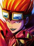  1boy eustass_captain_kid goggles goggles_on_head male_focus one_piece redhead simple_background smile solo 