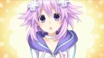  1girl absurdres choujigen_game_neptune game_cg gradient gradient_background highres neptune_(choujigen_game_neptune) neptune_(series) purple_hair solo tsunako violet_eyes 