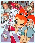  artist_request brad_carbunkle jennifer_wakeman looking_at_viewer my_life_as_a_teenage_robot orange_hair robot robot_girl simple_background twintails vega_(my_life_as_a_teenage_robot) 
