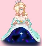  1girl blonde_hair blue_eyes blush crown earrings jewelry lips rosetta_(mario) simple_background solo super_mario_bros. super_mario_galaxy super_smash_bros. 