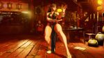  1girl 3d alternate_costume bare_legs bare_shoulders braid breasts capcom china_dress chinese_clothes chun-li dress female full_body long_hair nail_polish pose shoes solo street_fighter street_fighter_v 