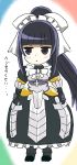  1girl artist_request chibi gradient gradient_background narberal_gamma overlord_(maruyama) solo translated 