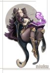  1girl black_hair bodystocking book border breasts cape cleavage fire_emblem fire_emblem_if gaohappy3344 nyx_(fire_emblem_if) simple_background small_breasts solo tiara 