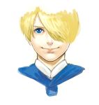  1boy blonde_hair hair_over_one_eye male_focus one_piece sanji simple_background solo 
