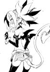 1girl artist_request disgaea etna looking_back monochrome pointy_ears popsicle tail wings