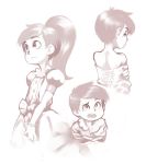  1boy beauty_mark conoghi crossdressinging dress marco_diaz monochrome ponytail star_vs_the_forces_of_evil trap 