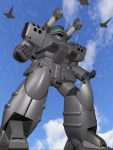  3d airplane artist_request from_below guncannon guncannon_mp_type gundam gundam_side_story:_rise_from_the_ashes mecha sky 