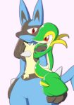  lucario pokemon simple_background size_difference snivy tagme 