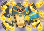  cofagrigus gold gradient gradient_background no_humans official_art pokemon pokemon_mystery_dungeon solo tagme 