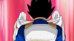  10s 1boy 2015 animated animated_gif apron armor barbecue black_eyes black_hair blue_sky bodysuit cook cruise dragon_ball dragon_ball_super gloves grill headband male_focus party sky solo vegeta 