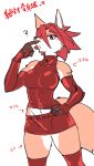  1girl confused dog furry kazuhiro red_eyes redhead short_hair simple_background solo suit 