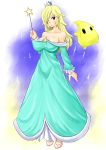  1girl blonde_hair blue_eyes blush breasts female gradient gradient_background large_breasts lips rosetta_(mario) ryoushun solo super_mario_bros. super_mario_galaxy 