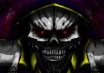  1boy ainz_ooal_gown artist_request glowing glowing_eyes gradient gradient_background male_focus overlord_(maruyama) skull solo 