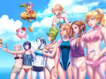  6+girls abs alternate_hairstyle bellhenge blue_eyes breasts cleavage doubutsu_no_mori fire_emblem fire_emblem:_kakusei green_hair grey_hair jigglypuff kid_icarus long_hair lucina metroid midriff multiple_girls my_unit my_unit_(fire_emblem:_kakusei) nail_polish navel nintendo palutena pink_hair pokemon ponytail princess_peach princess_zelda rosetta_(mario) samus_aran short_hair standing super_mario_bros. super_mario_galaxy super_smash_bros. swimsuit the_legend_of_zelda twintails villager_(doubutsu_no_mori) white_hair white_skin wii_fit wii_fit_trainer 