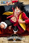  1boy black_hair character_name copyright_name male_focus monkey_d_luffy one_piece red_shirt shirt solo torn_clothes 