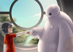  1boy baymax big_hero_6 disney hiro_hamada longjunt marvel robot 