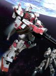  earth gatling_gun gun gundam gundam_g04 gundam_g05 gundam_side_story:_from_place_beyond_the_blaze mecha no_humans planet space weapon 