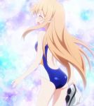  1girl ass gradient gradient_background himouto!_umaru-chan long_hair looking_at_viewer screencap solo swimsuit 