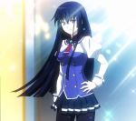  1girl character_request gradient gradient_background long_hair pantyhose screencap solo standing tagme uniform 
