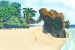  beach gogg gundam mecha mobile_suit_gundam niku-name palm_tree sand tree water 