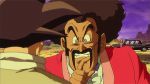  10s 2015 3boys afro animated animated_gif black_hair bow bowtie chinese_clothes covering_mouth dragon_ball dragon_ball_super eyebrows facial_hair family farmer father_and_son gesture limousine male_focus mr._satan multiple_boys mustache scarf son_gokuu son_goten suit sunset thick_eyebrows 