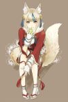 1girl animal_ears blonde_hair fire_emblem fire_emblem_if fox_ears kinu_(fire_emblem_if) kitsune simple_background solo tagme 