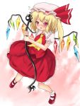  1girl dress female flandre_scarlet ginji74 gradient gradient_background hat necktie shoes solo tagme touhou 