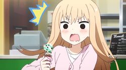  1girl animated animated_gif blonde_hair blush brown_eyes doma_umaru food himouto!_umaru-chan ice_cream 