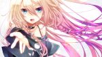  1girl bare_shoulders blue_eyes chocker gradient_hair hairclips hand_out highres ia_(vocaloid) looking_at_viewer open_mouth solo tagme very_long_hair vocaloid wallpaper 